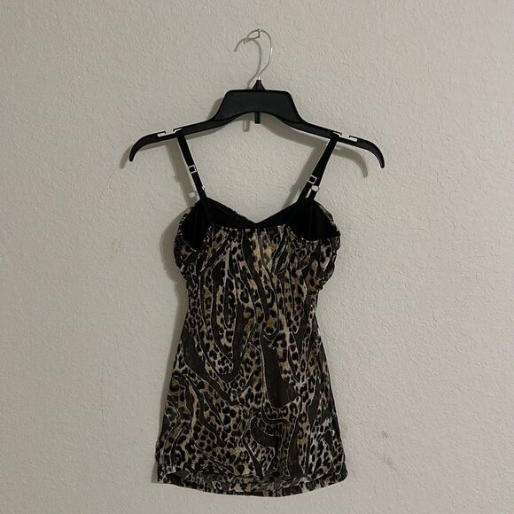 Vintage BUI•YAH•KAH top women's small VINTAGE sheer animal print camisole tank - Picture 5 of 8